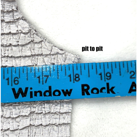 Serenade Y2K Silver Metallic Sheen Top Women's L Futuristic Glam Studio 54 Disco - Picture 5 of 6